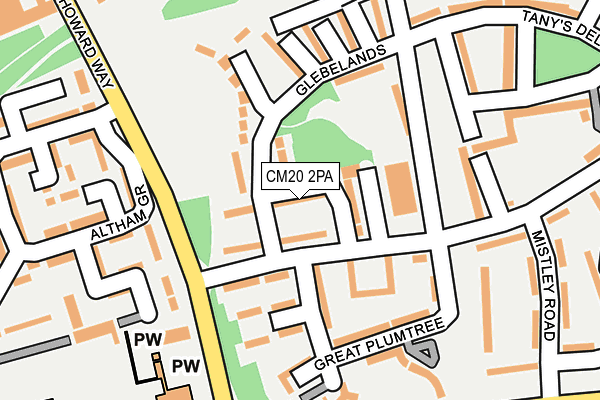 CM20 2PA map - OS OpenMap – Local (Ordnance Survey)