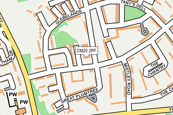 CM20 2PF map - OS OpenMap – Local (Ordnance Survey)