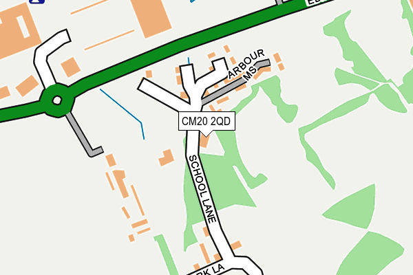 CM20 2QD map - OS OpenMap – Local (Ordnance Survey)