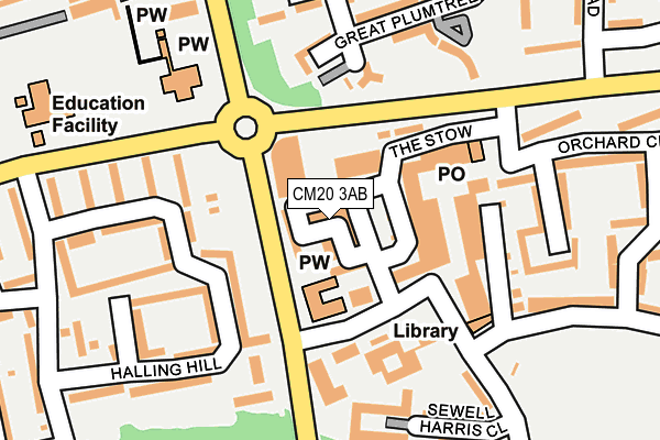 CM20 3AB map - OS OpenMap – Local (Ordnance Survey)