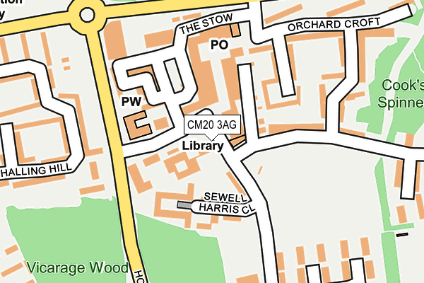 CM20 3AG map - OS OpenMap – Local (Ordnance Survey)