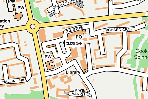 CM20 3AH map - OS OpenMap – Local (Ordnance Survey)