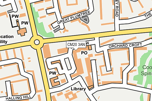 CM20 3AN map - OS OpenMap – Local (Ordnance Survey)