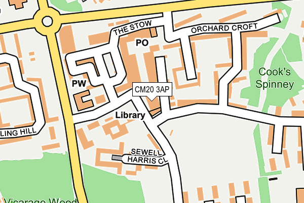 CM20 3AP map - OS OpenMap – Local (Ordnance Survey)