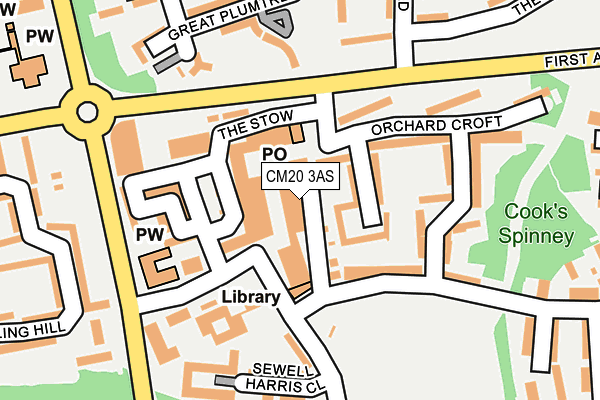 CM20 3AS map - OS OpenMap – Local (Ordnance Survey)