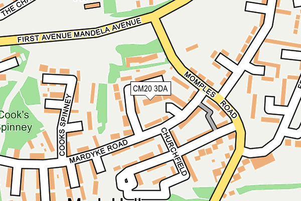 CM20 3DA map - OS OpenMap – Local (Ordnance Survey)