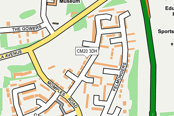 CM20 3DH map - OS OpenMap – Local (Ordnance Survey)