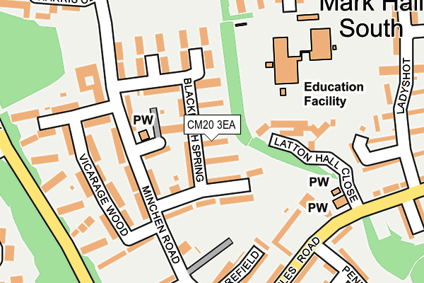CM20 3EA map - OS OpenMap – Local (Ordnance Survey)