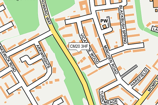 CM20 3HF map - OS OpenMap – Local (Ordnance Survey)