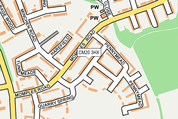 CM20 3HX map - OS OpenMap – Local (Ordnance Survey)