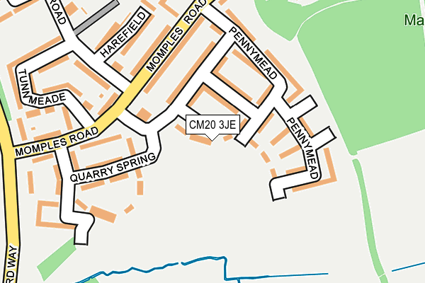 CM20 3JE map - OS OpenMap – Local (Ordnance Survey)