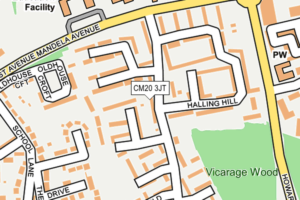 CM20 3JT map - OS OpenMap – Local (Ordnance Survey)