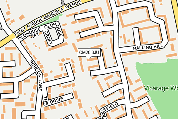 CM20 3JU map - OS OpenMap – Local (Ordnance Survey)