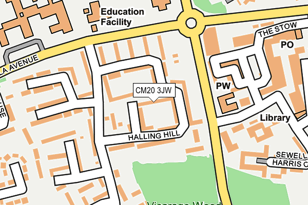 CM20 3JW map - OS OpenMap – Local (Ordnance Survey)