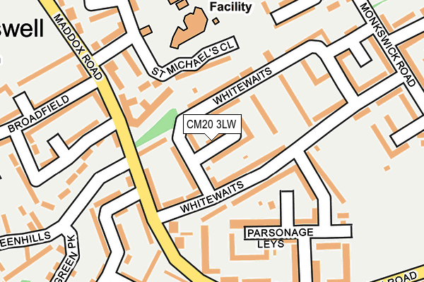 CM20 3LW map - OS OpenMap – Local (Ordnance Survey)