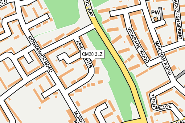 CM20 3LZ map - OS OpenMap – Local (Ordnance Survey)