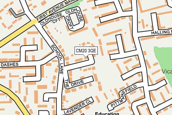 CM20 3QE map - OS OpenMap – Local (Ordnance Survey)