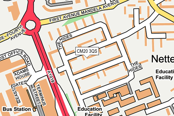 CM20 3QS map - OS OpenMap – Local (Ordnance Survey)