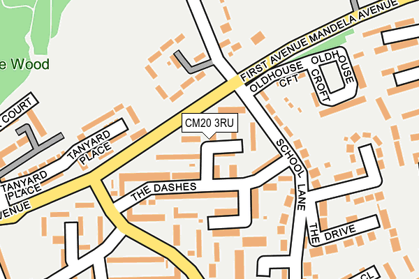 CM20 3RU map - OS OpenMap – Local (Ordnance Survey)