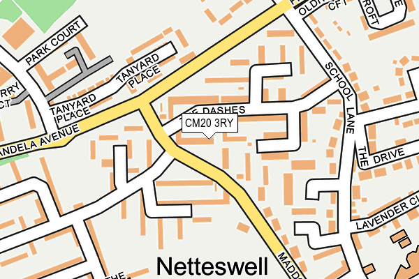 CM20 3RY map - OS OpenMap – Local (Ordnance Survey)