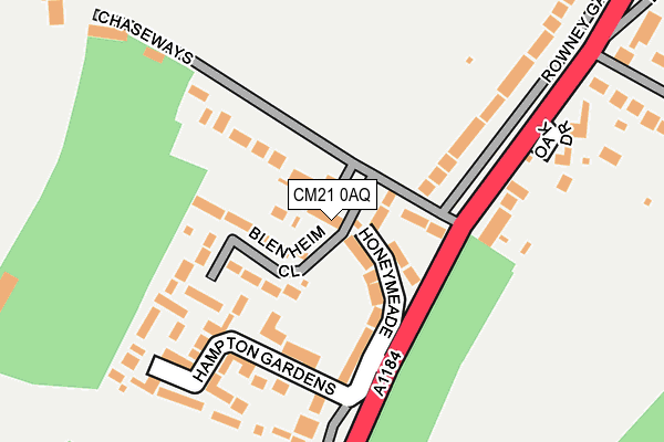 CM21 0AQ map - OS OpenMap – Local (Ordnance Survey)