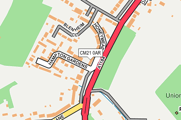 CM21 0AR map - OS OpenMap – Local (Ordnance Survey)