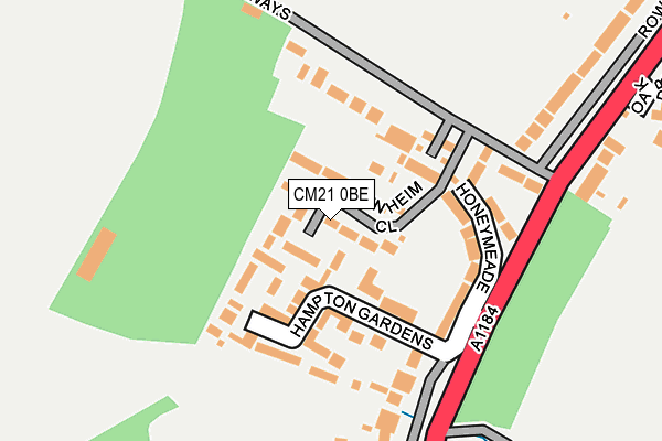CM21 0BE map - OS OpenMap – Local (Ordnance Survey)