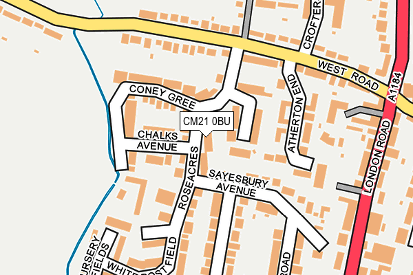 CM21 0BU map - OS OpenMap – Local (Ordnance Survey)