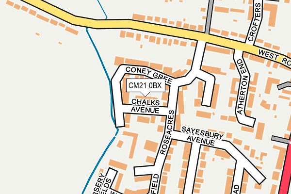 CM21 0BX map - OS OpenMap – Local (Ordnance Survey)