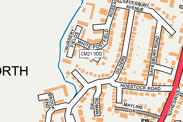 CM21 0DD map - OS OpenMap – Local (Ordnance Survey)