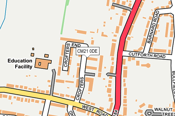 CM21 0DE map - OS OpenMap – Local (Ordnance Survey)