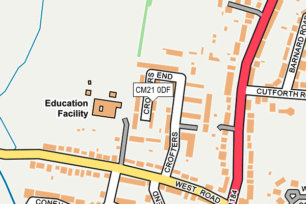 CM21 0DF map - OS OpenMap – Local (Ordnance Survey)