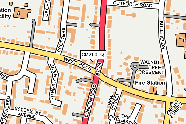 CM21 0DQ map - OS OpenMap – Local (Ordnance Survey)