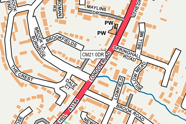 CM21 0DR map - OS OpenMap – Local (Ordnance Survey)