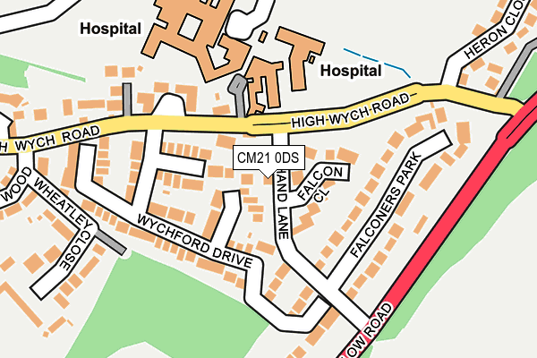 CM21 0DS map - OS OpenMap – Local (Ordnance Survey)