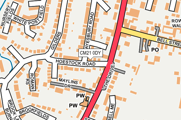 CM21 0DY map - OS OpenMap – Local (Ordnance Survey)