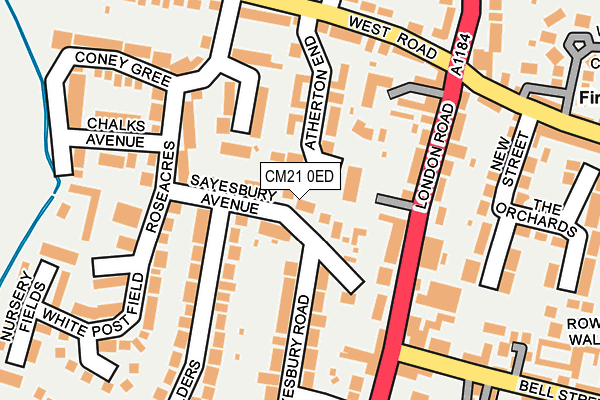 CM21 0ED map - OS OpenMap – Local (Ordnance Survey)