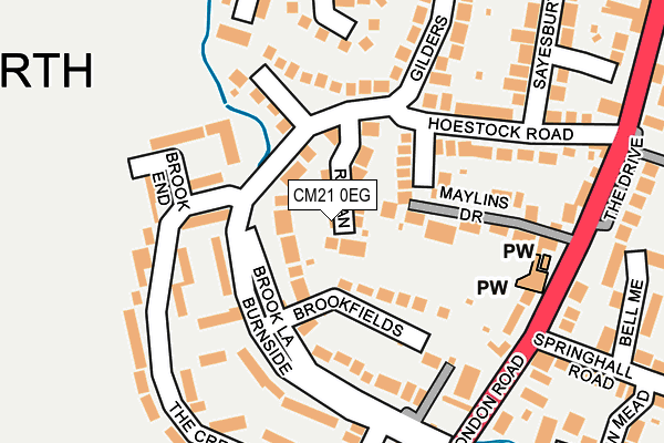 CM21 0EG map - OS OpenMap – Local (Ordnance Survey)