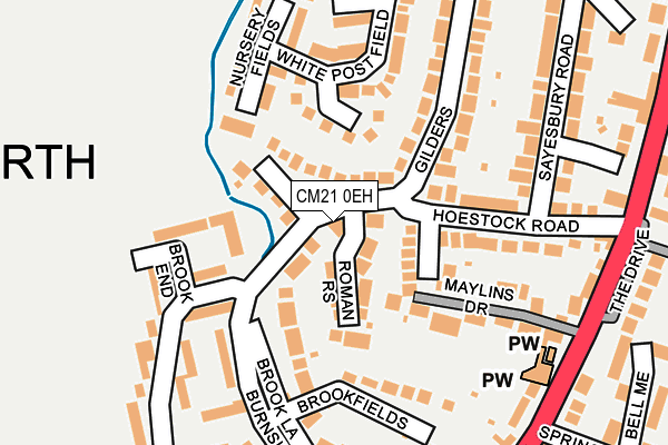 CM21 0EH map - OS OpenMap – Local (Ordnance Survey)