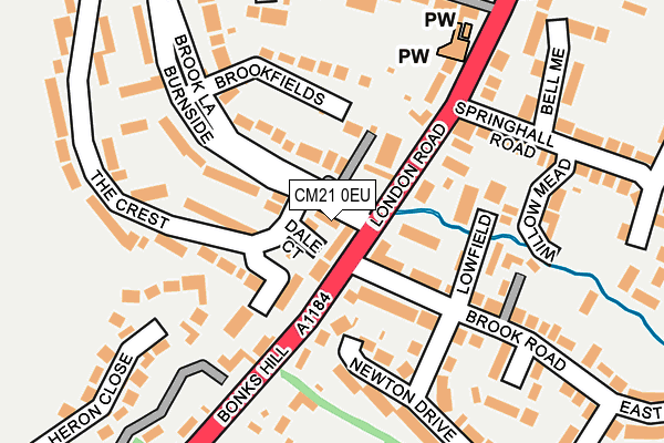 CM21 0EU map - OS OpenMap – Local (Ordnance Survey)