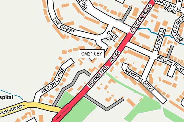 CM21 0EY map - OS OpenMap – Local (Ordnance Survey)
