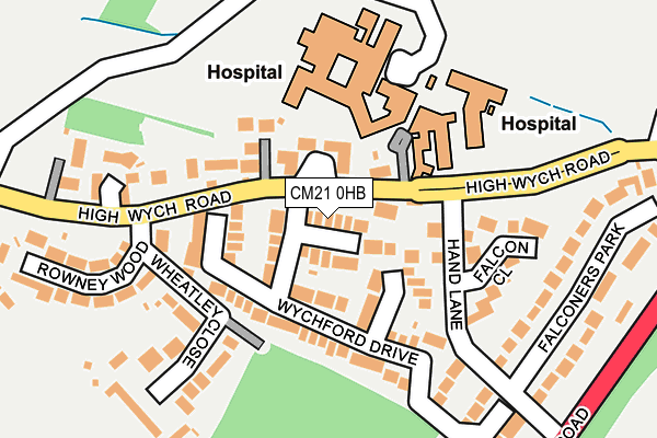 CM21 0HB map - OS OpenMap – Local (Ordnance Survey)