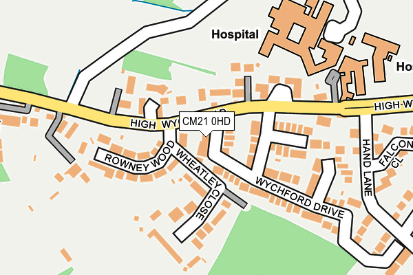 CM21 0HD map - OS OpenMap – Local (Ordnance Survey)