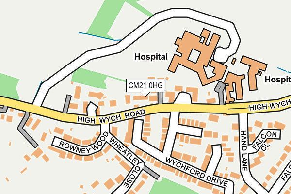 CM21 0HG map - OS OpenMap – Local (Ordnance Survey)
