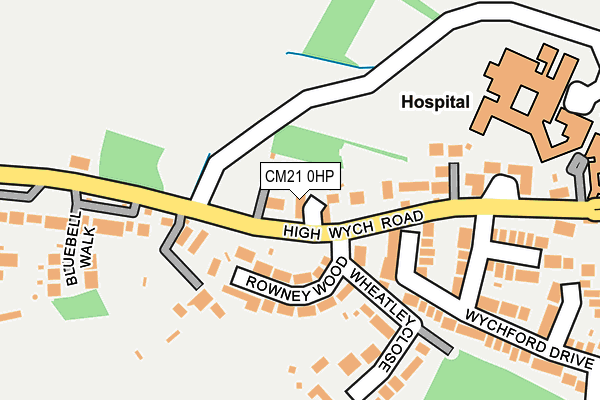 CM21 0HP map - OS OpenMap – Local (Ordnance Survey)