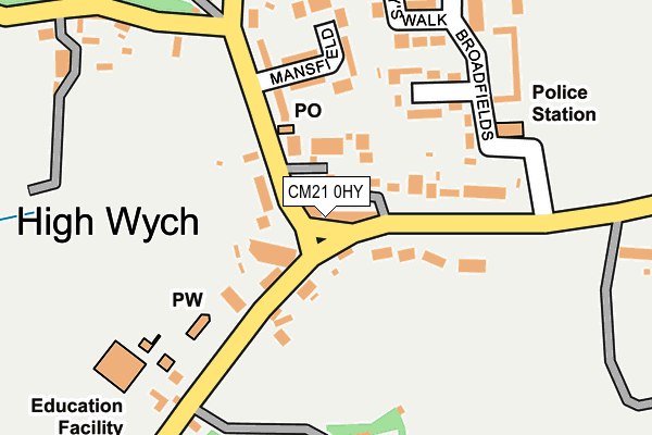 CM21 0HY map - OS OpenMap – Local (Ordnance Survey)