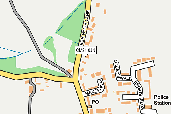 CM21 0JN map - OS OpenMap – Local (Ordnance Survey)