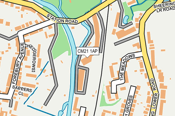 CM21 1AP map - OS OpenMap – Local (Ordnance Survey)