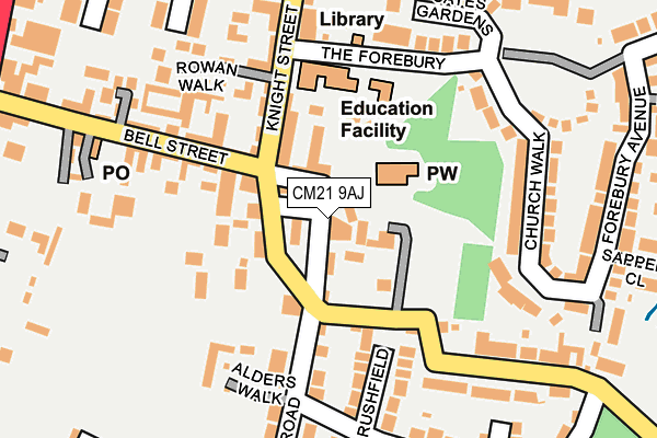 CM21 9AJ map - OS OpenMap – Local (Ordnance Survey)