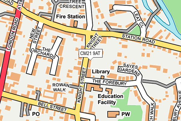 CM21 9AT map - OS OpenMap – Local (Ordnance Survey)